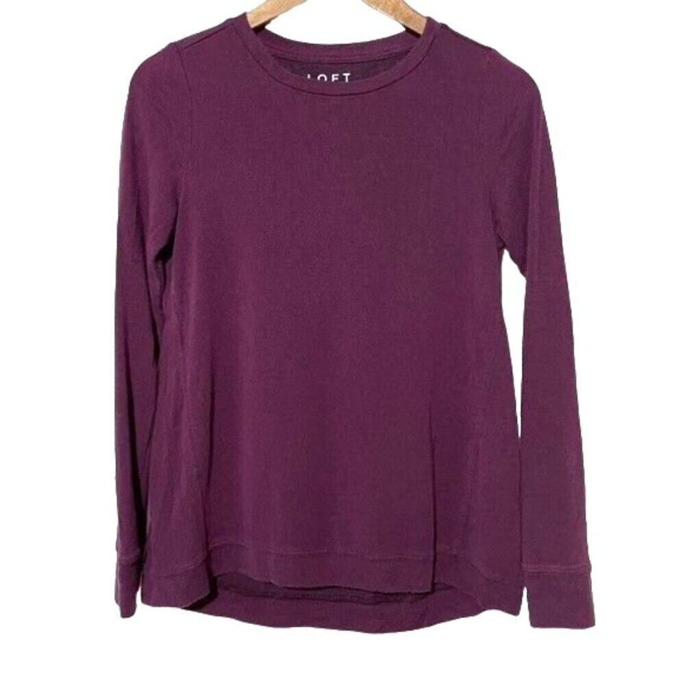 Loft Shirt Women's Small Long Sleeve Versatile Layer Soft Purple Small